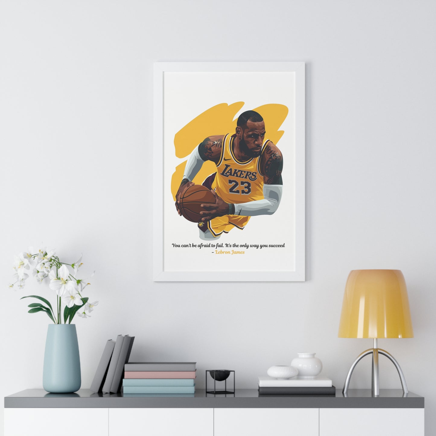 Lebron James Inspirational Framed Poster | Matte Paper Finish