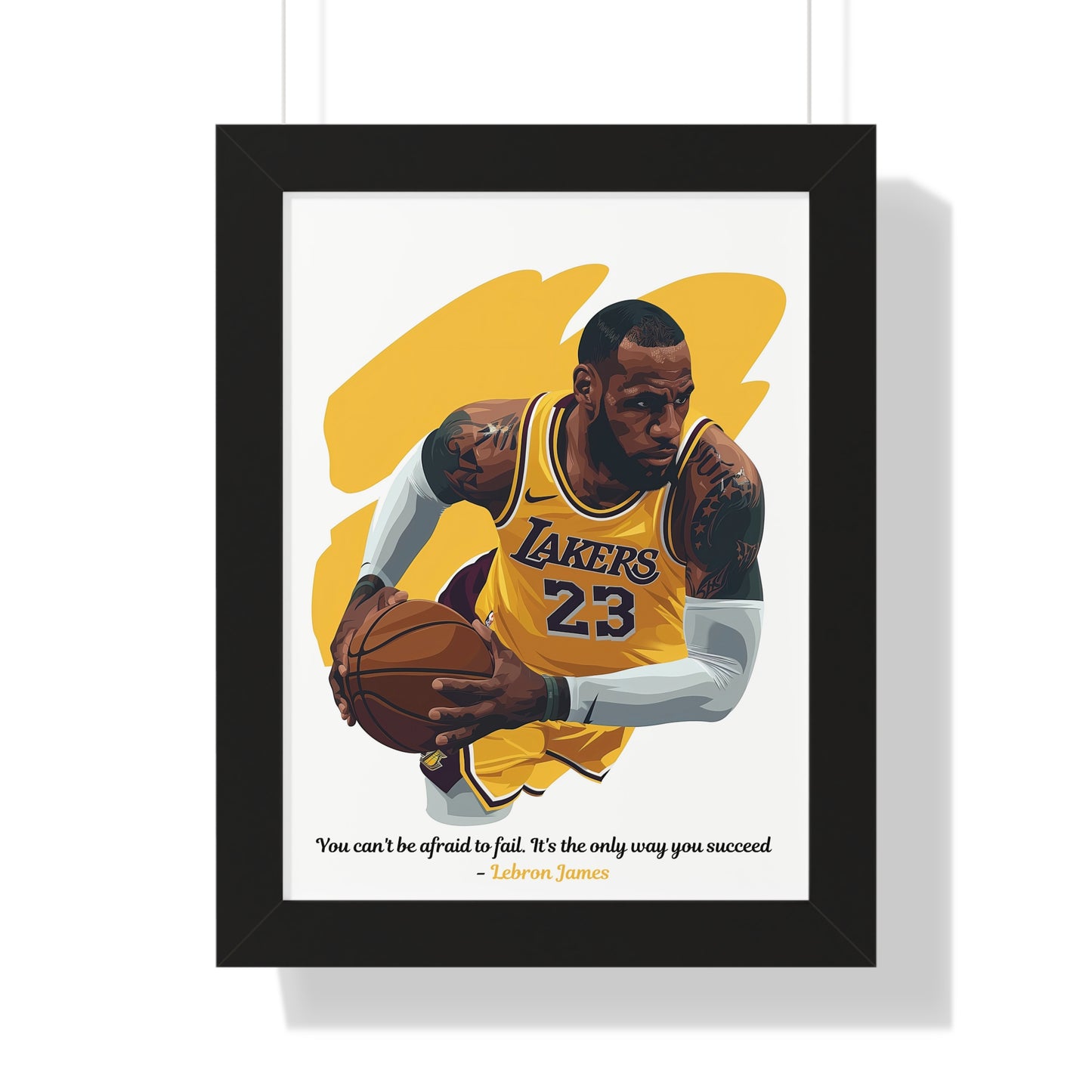 Lebron James Inspirational Framed Poster | Matte Paper Finish