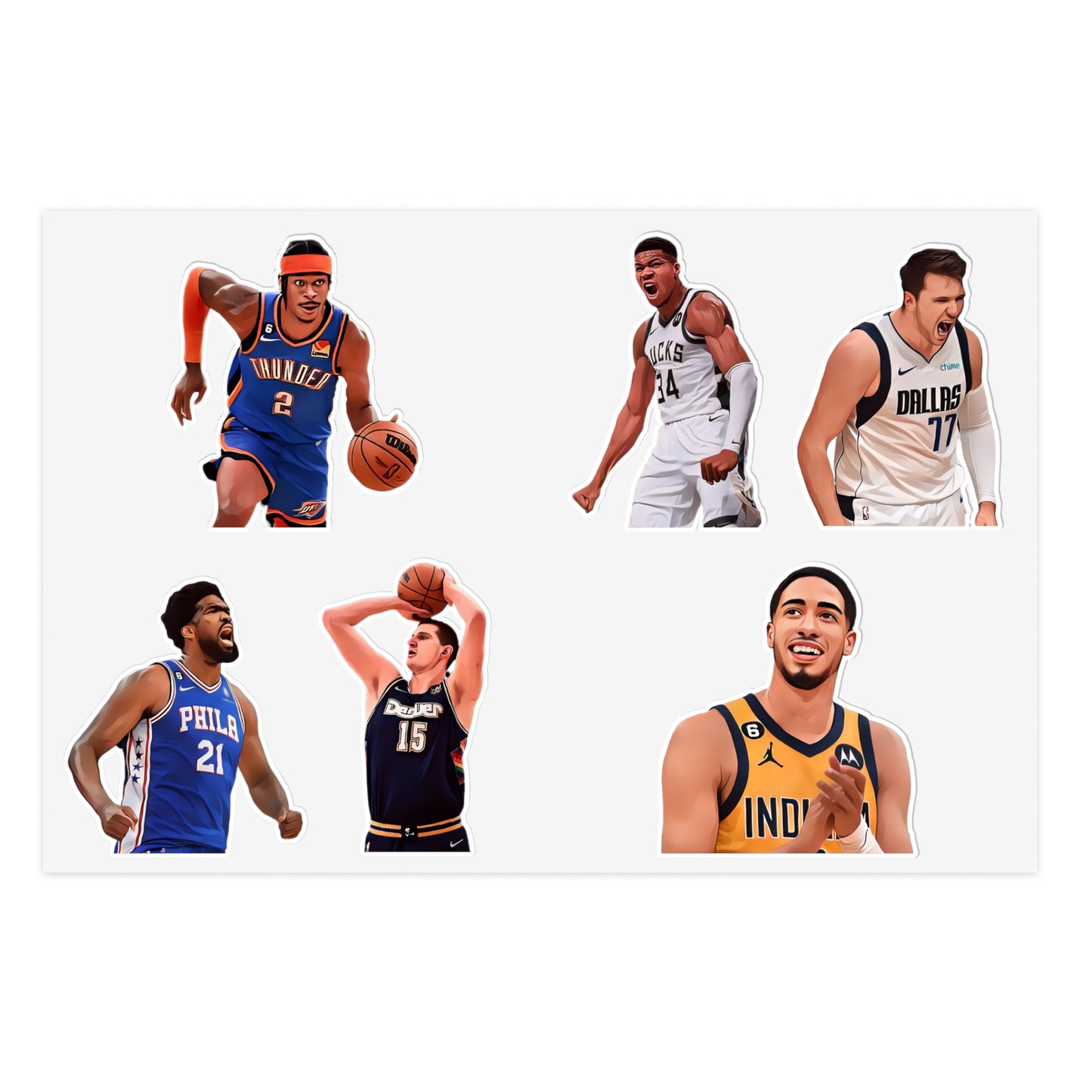 Exciting NBA Super Stars Sticker Sheet